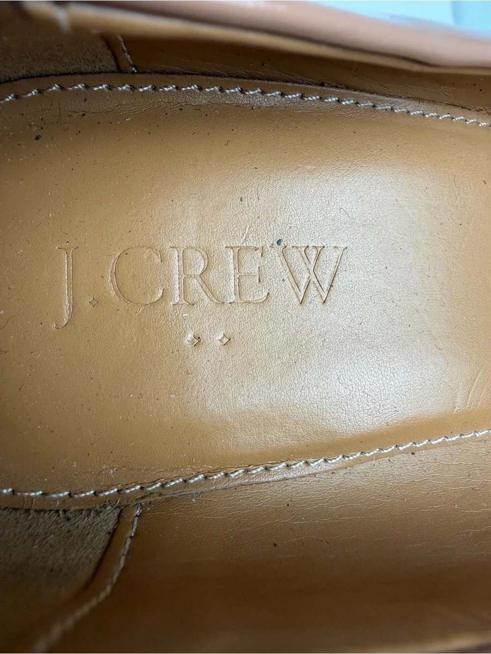 J.Crew Sylvia tan patent leather wedge glossy finish rounded toe size 8